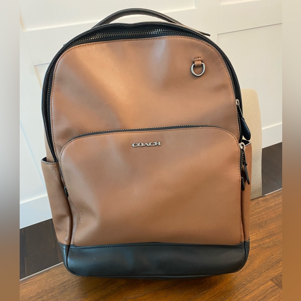 Coach Leather Graham Backpack in Saddle